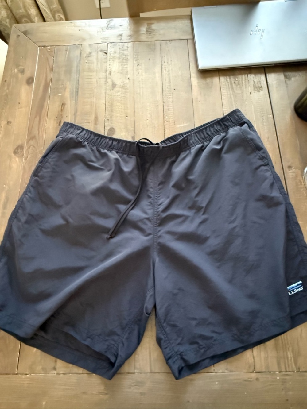 L.L. Bean Navy Drawstring Swim Trunks